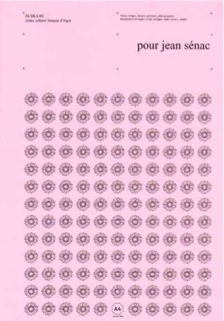 Couverture du livre Pour Jean Sénac, coédition du Centre culturel français d’Alger et des Éditions Rubicube